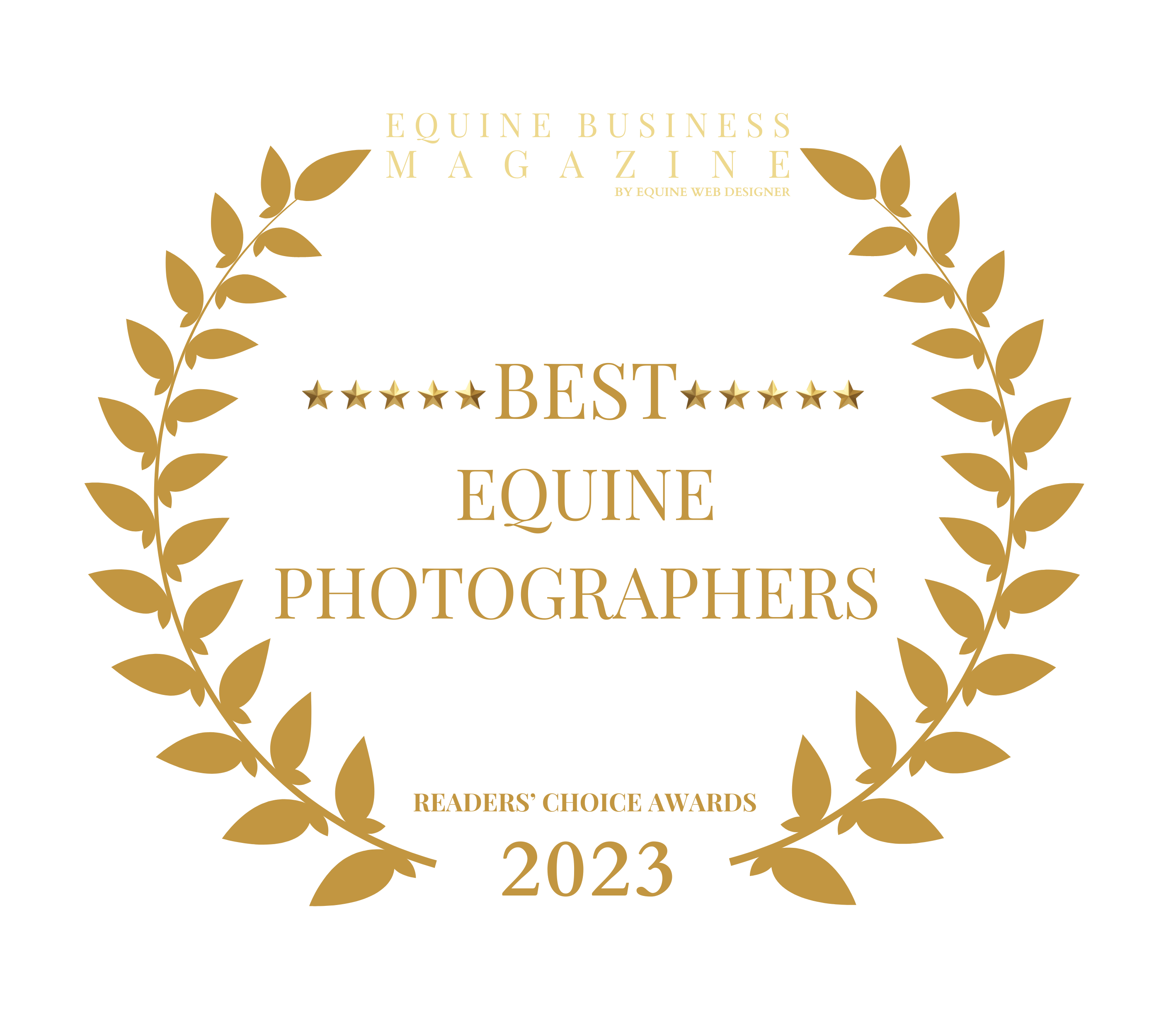 Badge for Best Equine Photographer as voted on by Readers of the Equine Business Magazine
