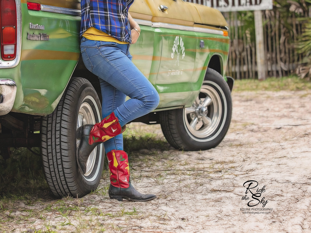 Kira McCarty of Onsite Muse with her signature cowboy boots