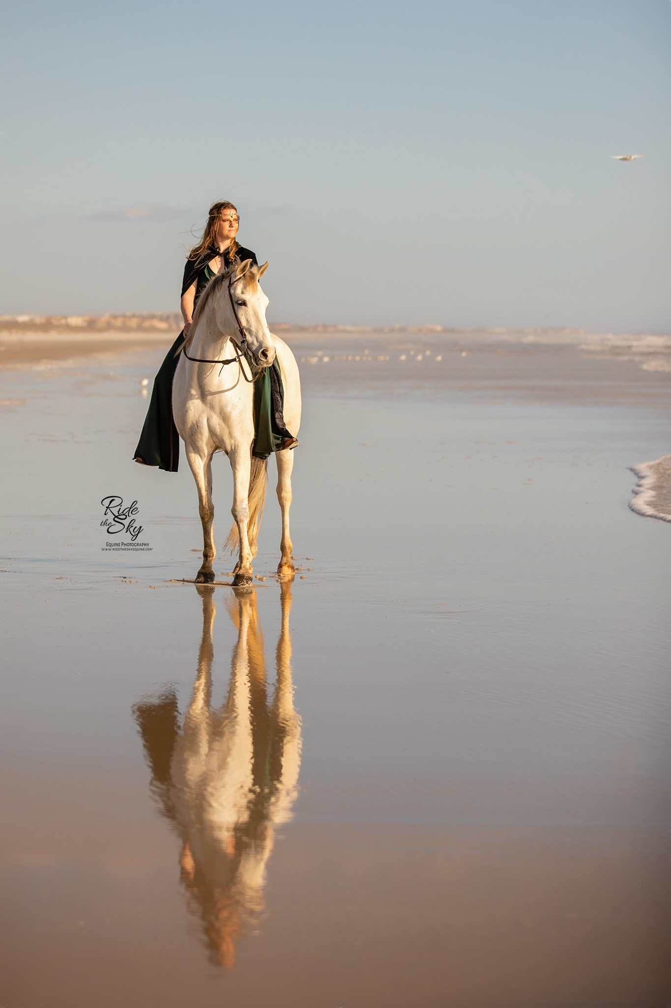 Model and Horse on the Beach taken a horse photography workshop