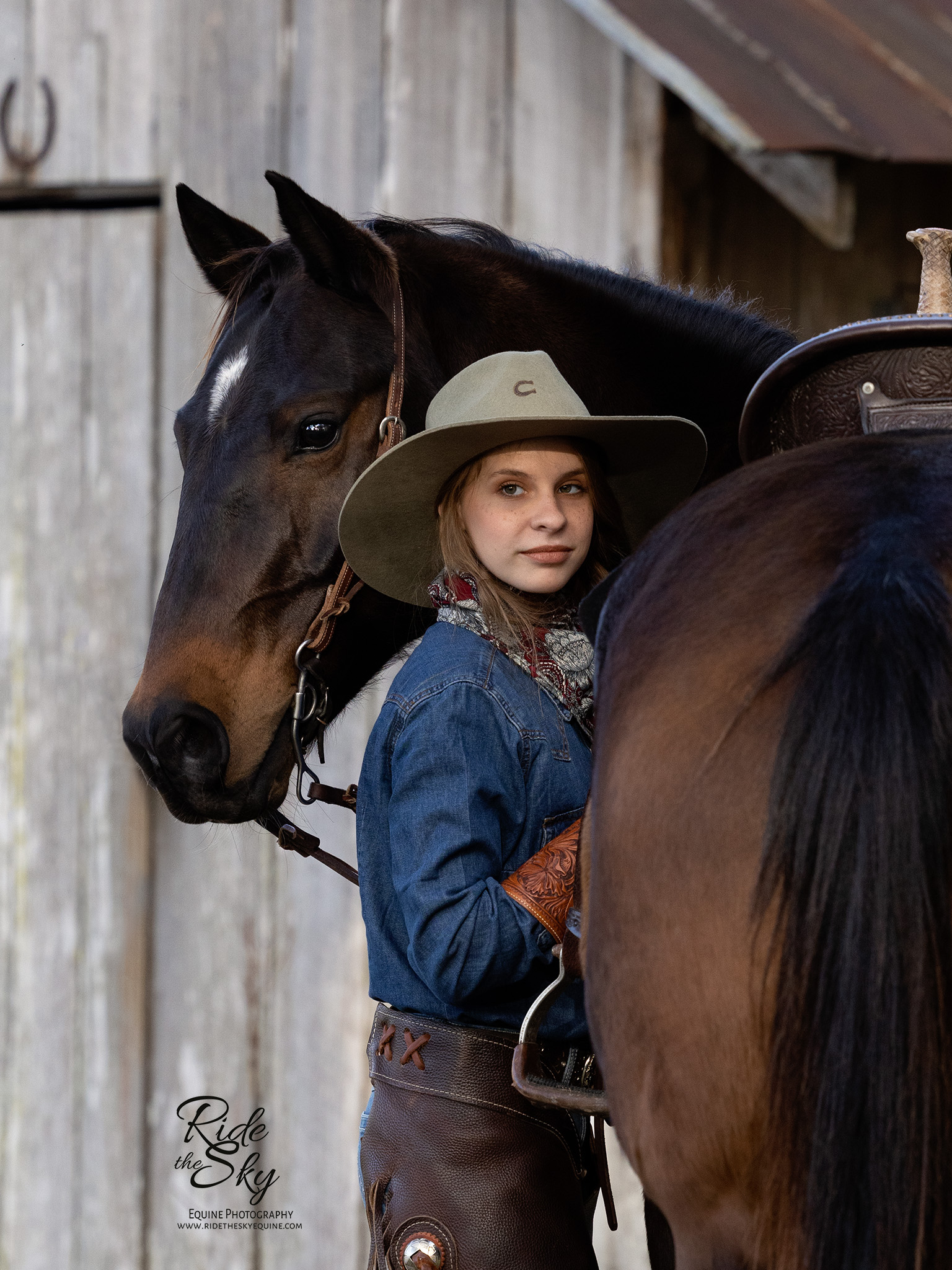 High School Senior Pictured with her Quarter Horse