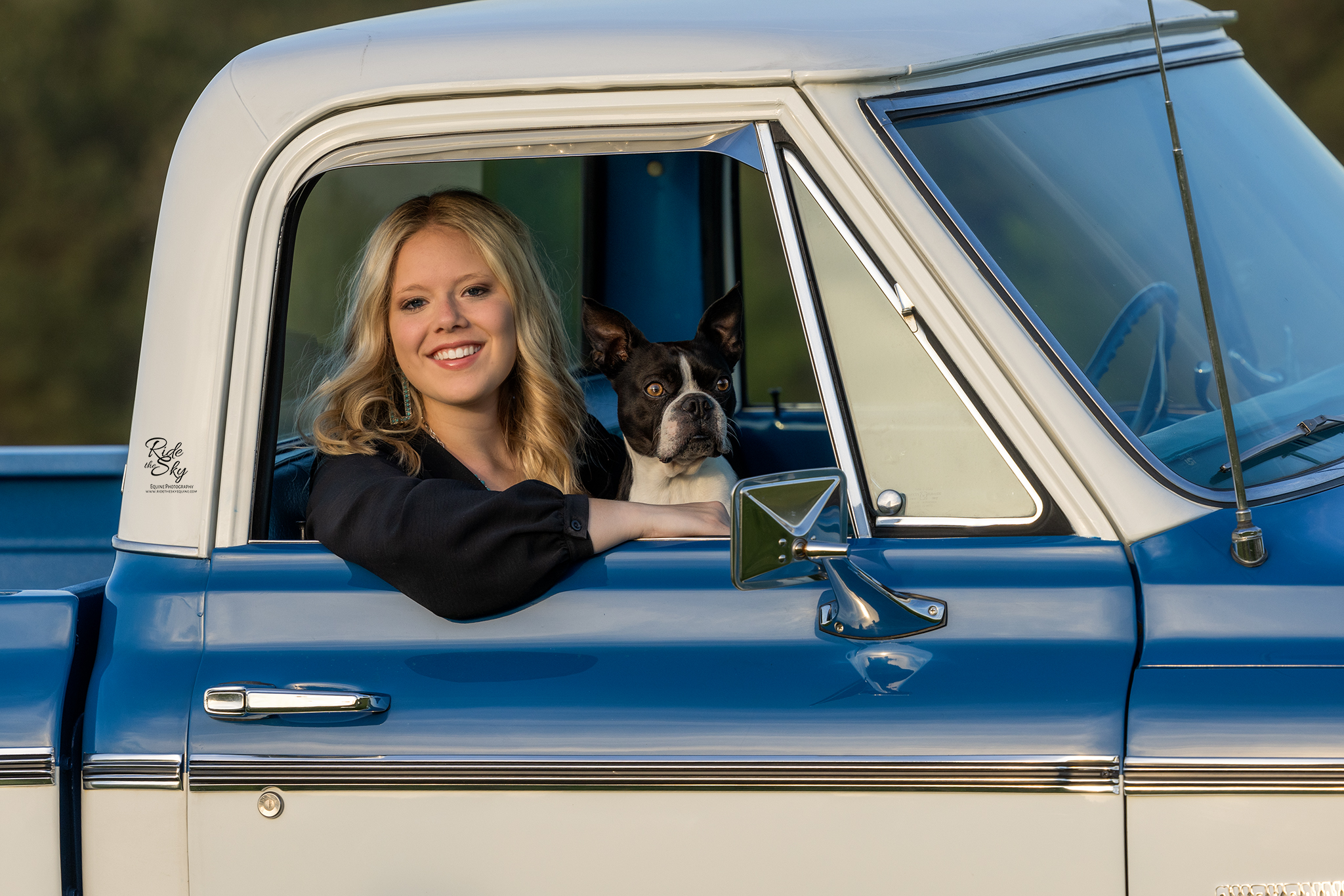 High School Senior Pictured with her Dog