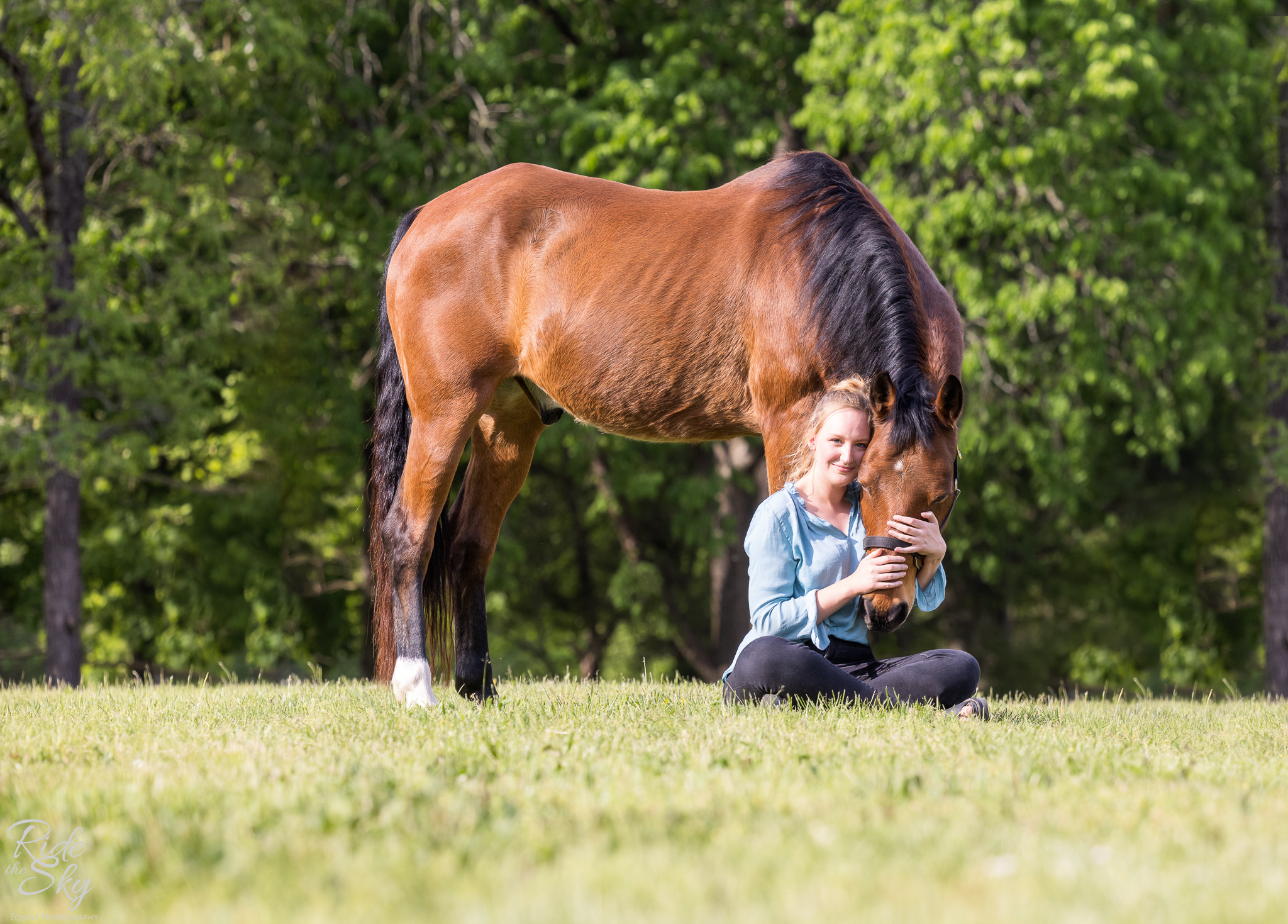 woman and horse in equine portrait session