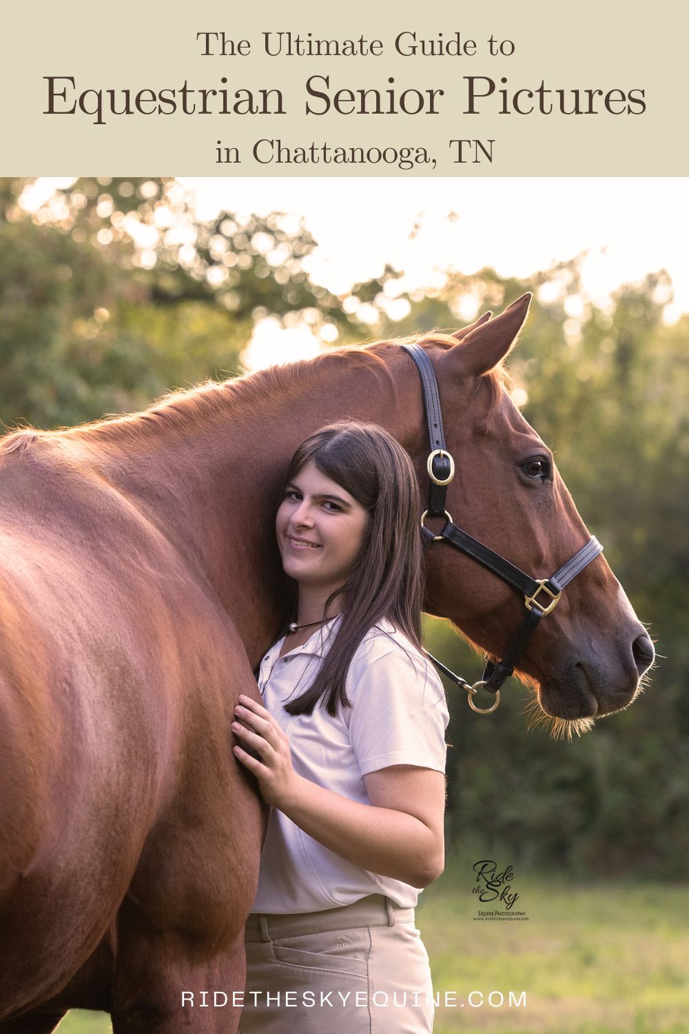 High School Senior posed with her appendix horse during golden hour