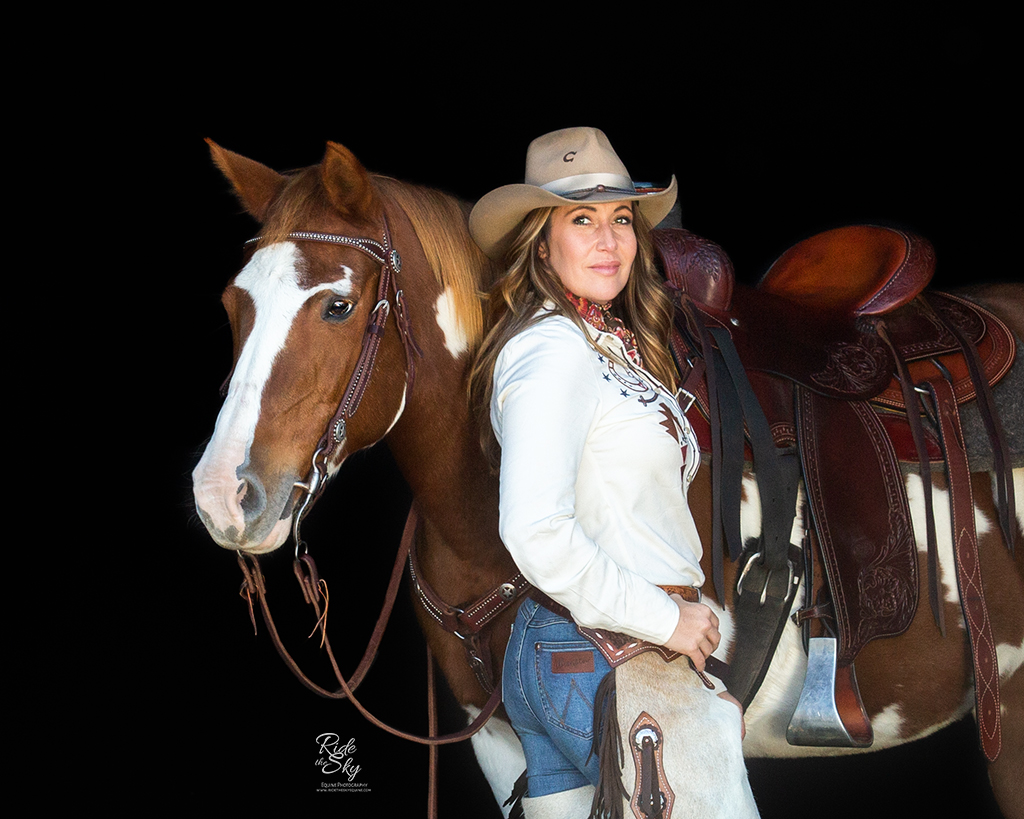 Portrait of woman and her horse