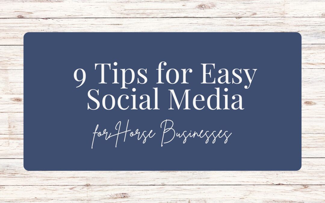 9 Tips for Easy Social Media for Horse Businesses