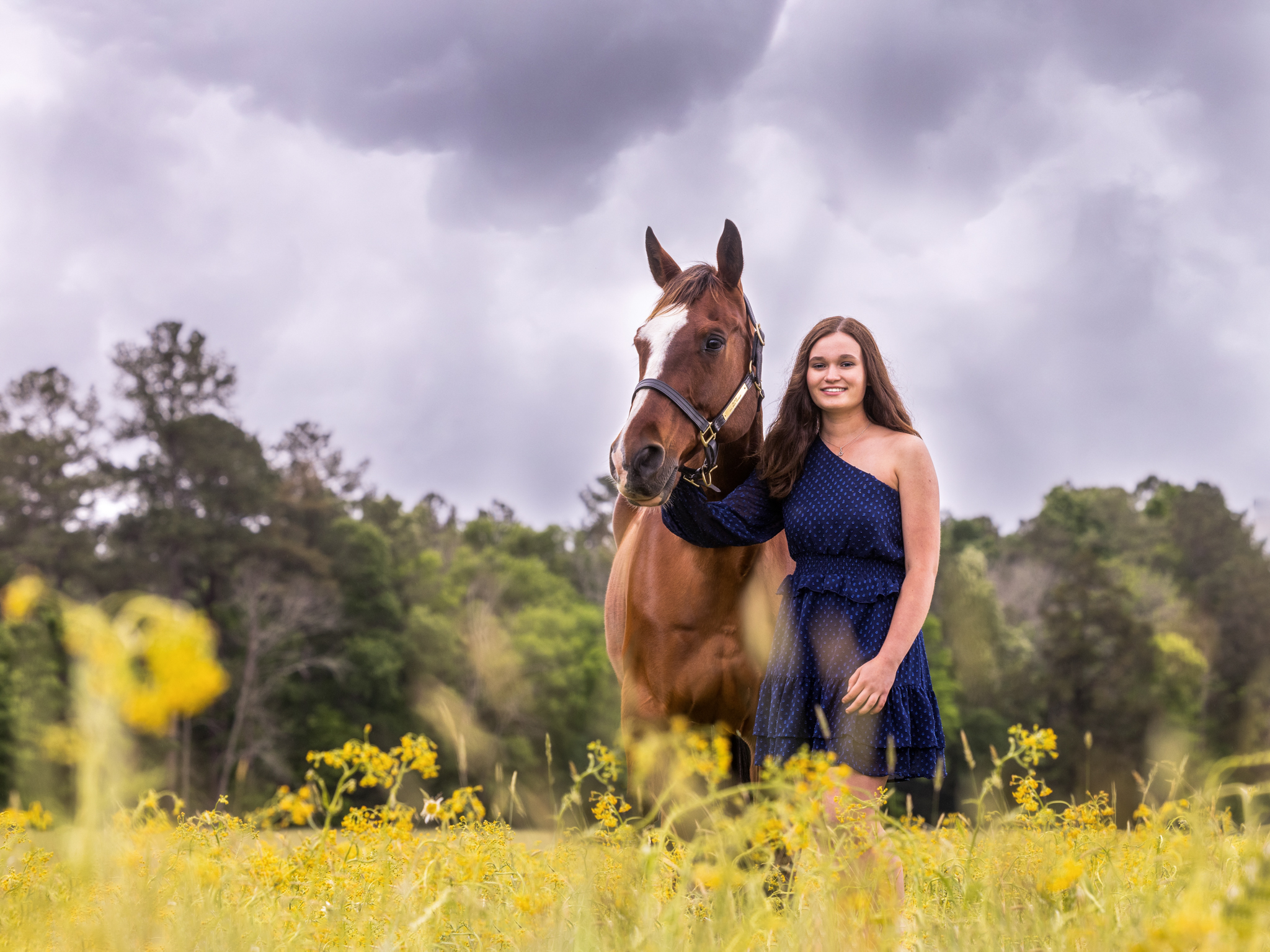 High School senior pictures with horse at Chickamauga Battlefield